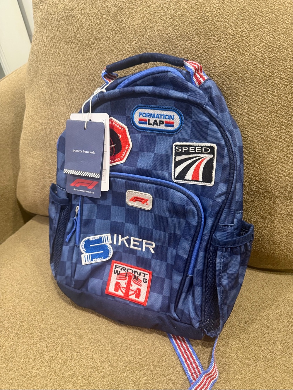 Pottery Barn Kids Mackenzie Formula 1® Checkered Backpack